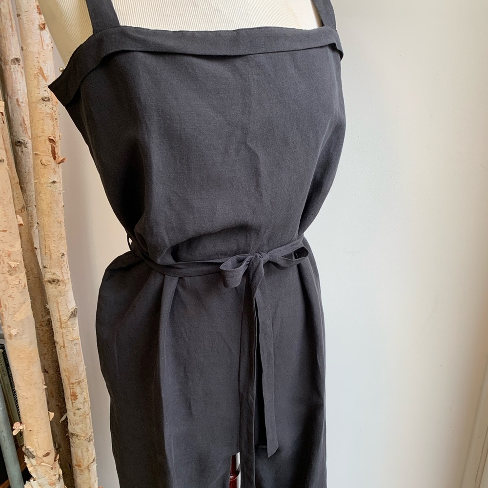 NWOT Ozma of CA Alicante Jumpsuit Light Silk Linen / Onyx Black / L - Picture 4 of 9
